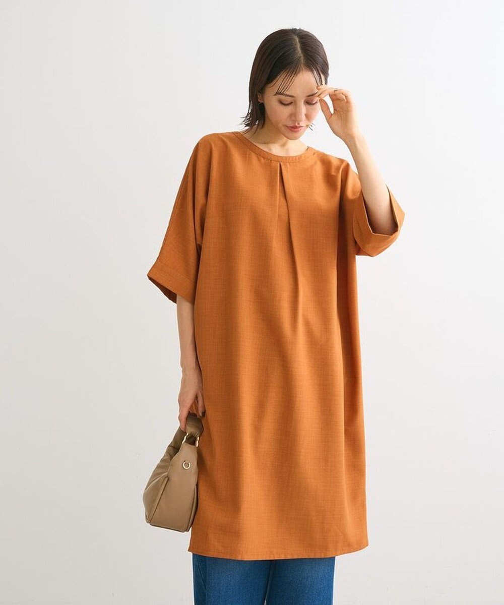 Green Parks 前後２ｗａｙ　ミディ丈タックワンピース 