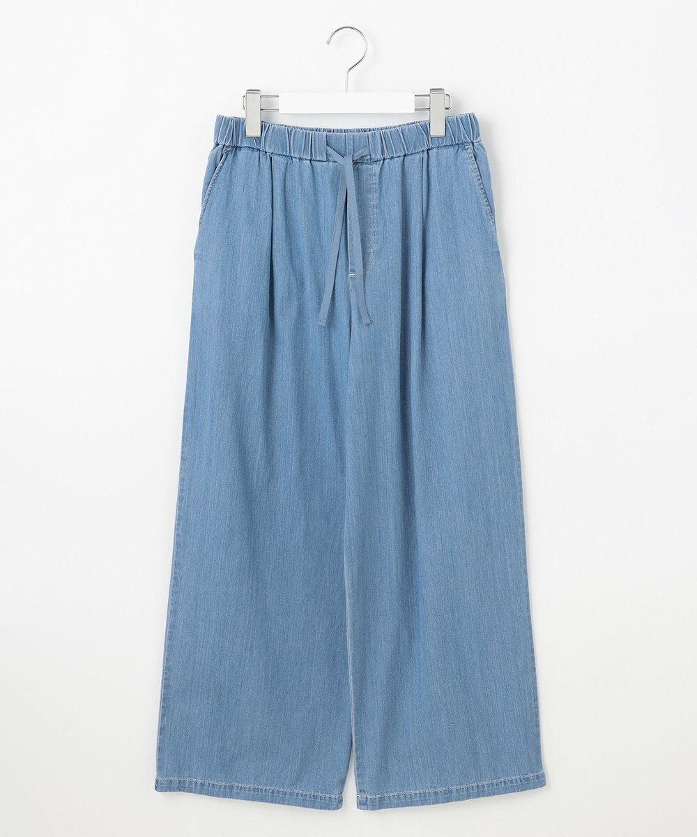 J.PRESS LADIES 【洗える】5ozバージラコンパクト デニム イージーパンツ 