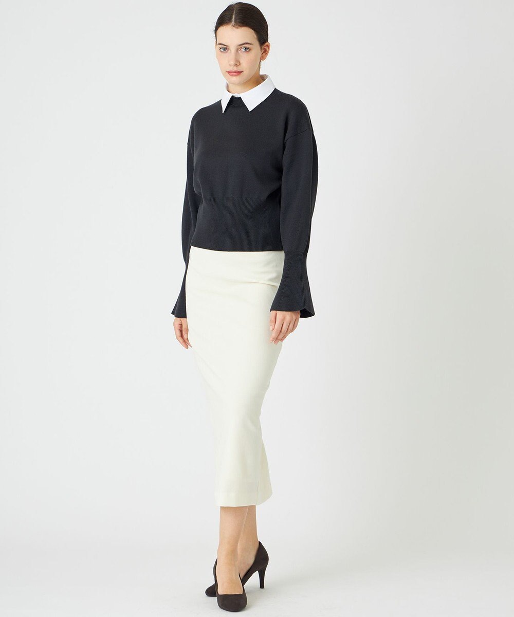 BEIGE， 【WEB限定】AMBRE / シャツカラー付きニット 