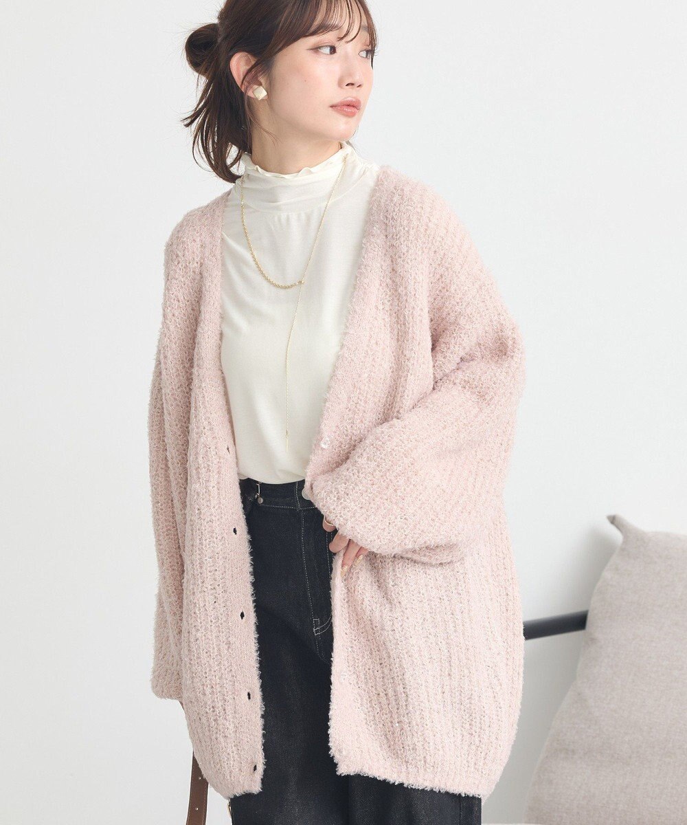 earth music&ecology スパンコールブークレカーディガン 