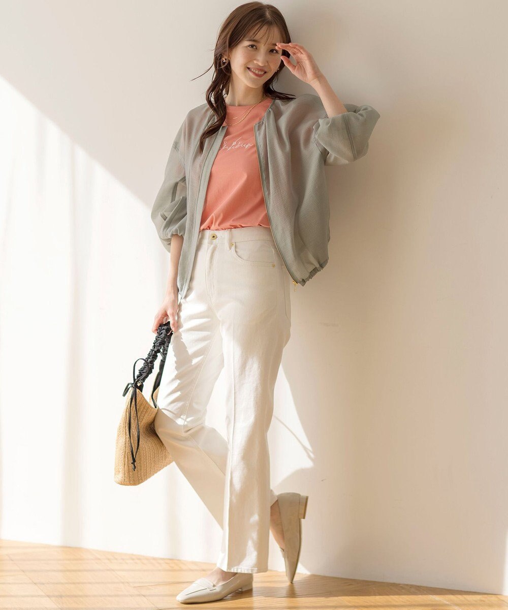 ANY SIS 【美Denimシリーズ】センタープレスセミフレア デニム 