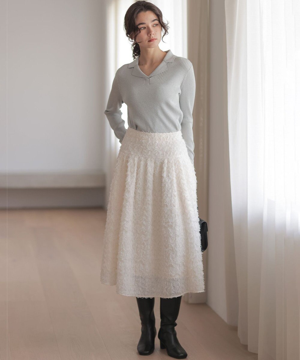 組曲 ラメリブポロ襟 ニット 