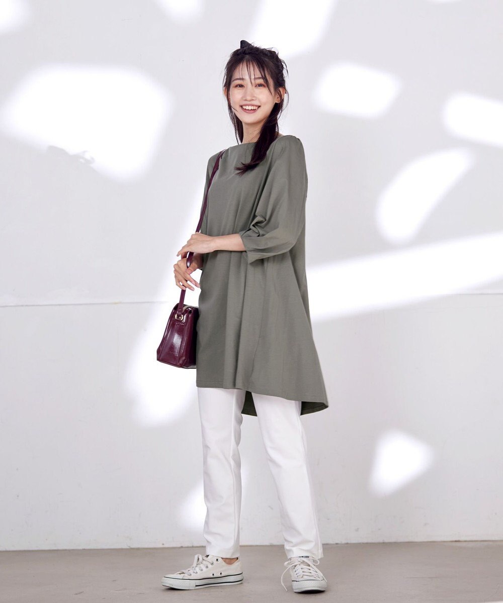 Tiaclasse L 【洗える】大人可愛いバックフレアカットチュニック 