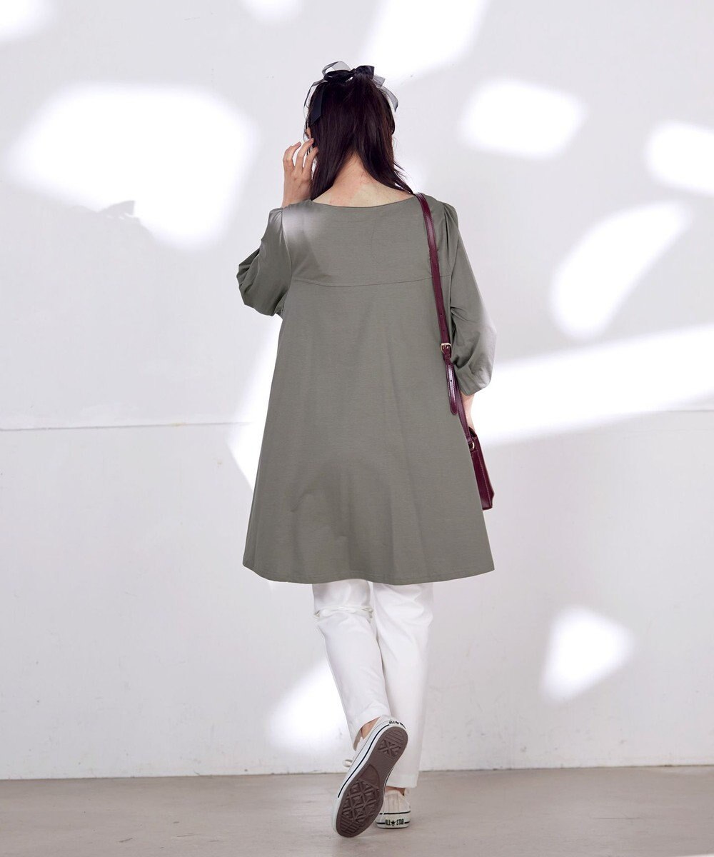 Tiaclasse L 【洗える】大人可愛いバックフレアカットチュニック 