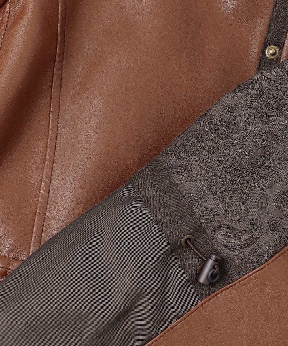 JOSEPH ABBOUD ベジタブルラムスキンレザーコート 