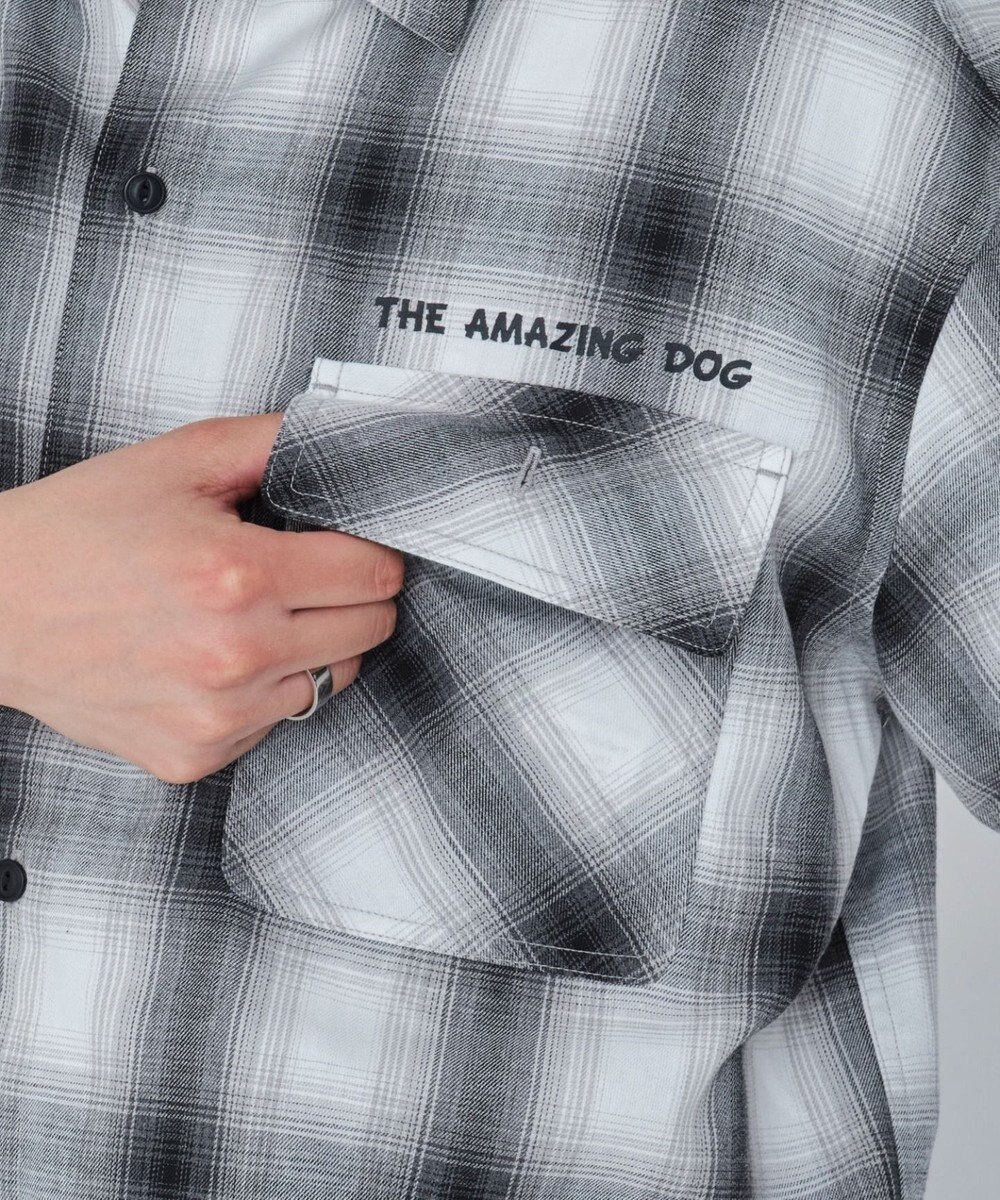 WEGO 【ユニセックス着用ITEM/MLサイズ展開】イラストオンブレチェックシャツ（SS） 