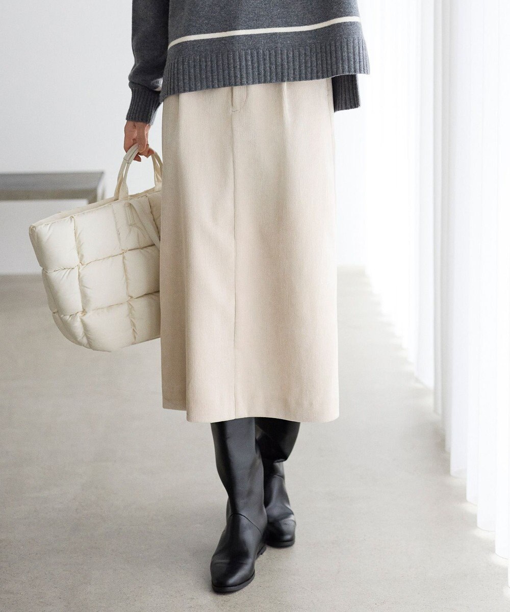 自由区 L 【17号サイズまで展開・SHIHOさん着用】ソフトコーデュロイ スカート 