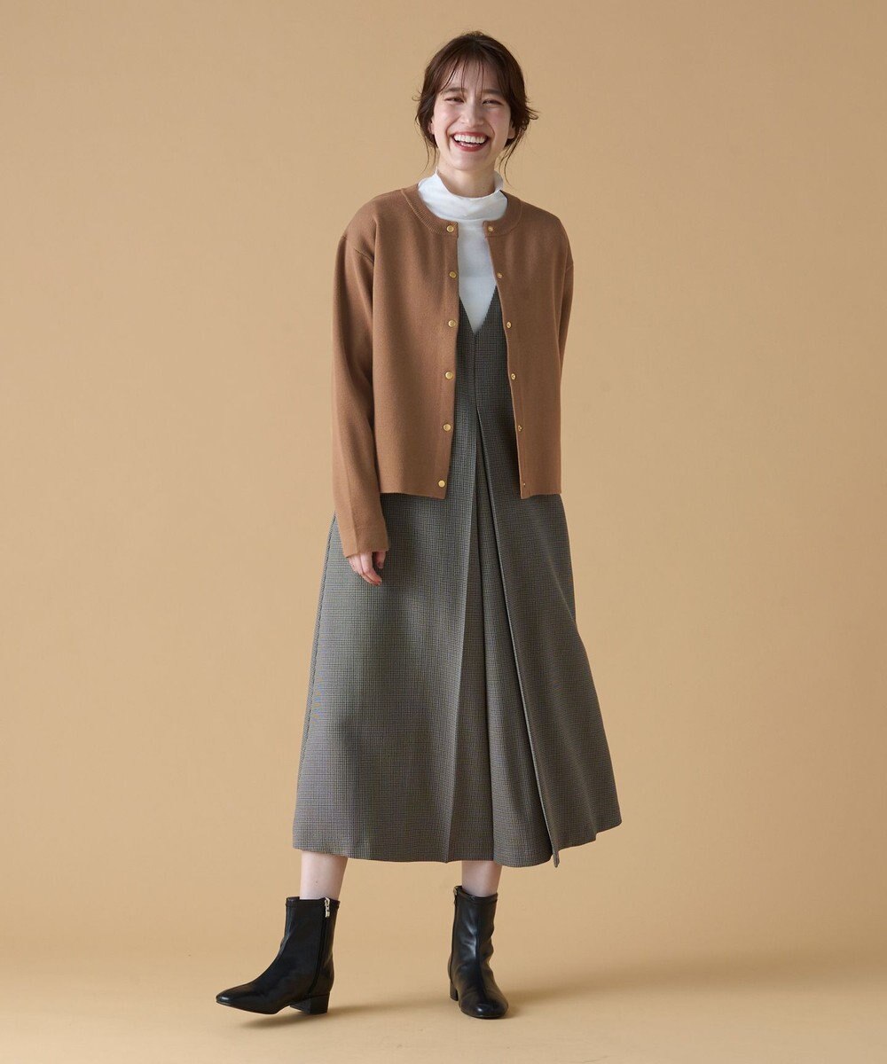 ANY 【UVカット・洗濯機可】クロップド丈スナップカーディガン 