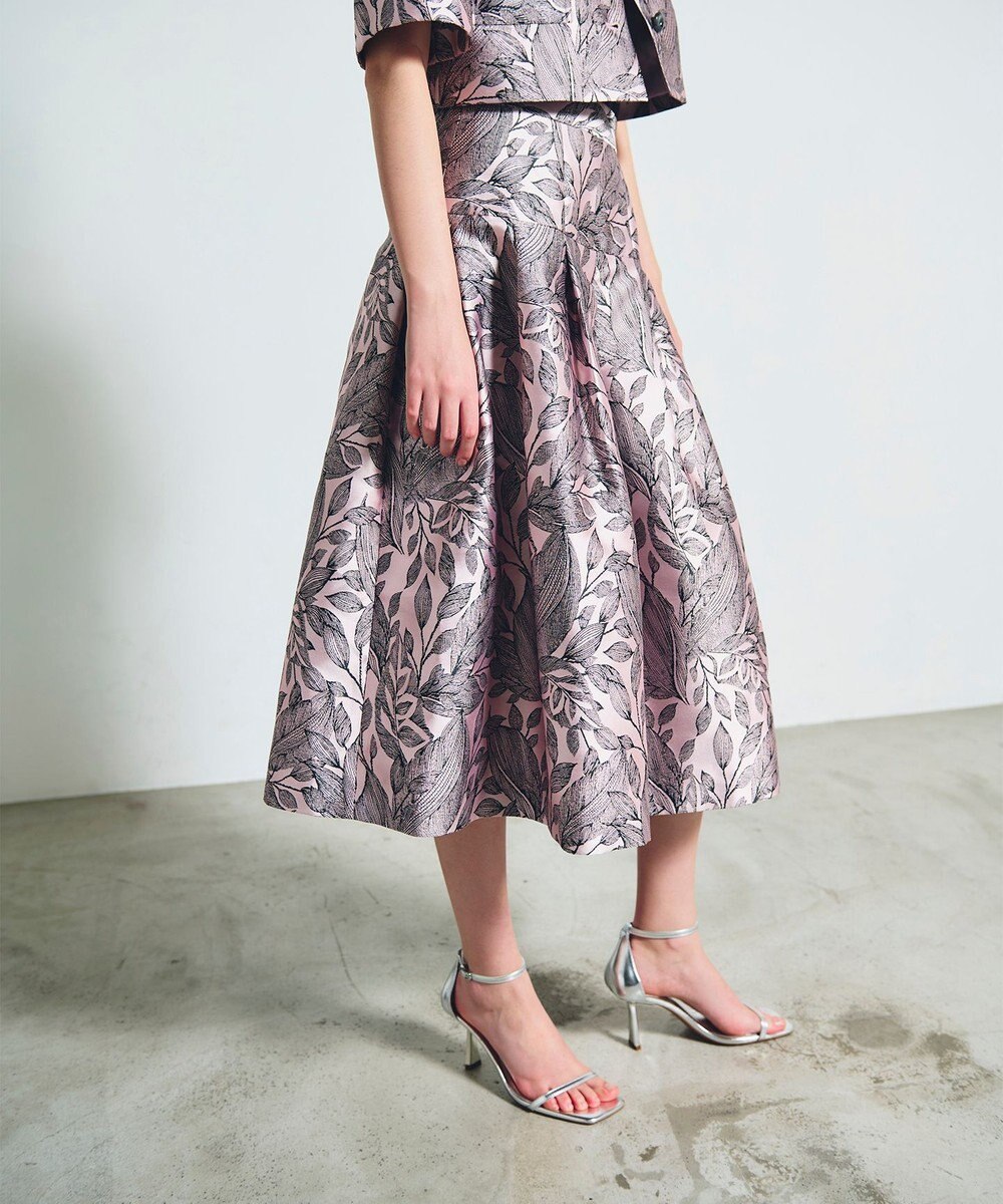 GRACE CONTINENTAL ボタニカルジャガードスカート 