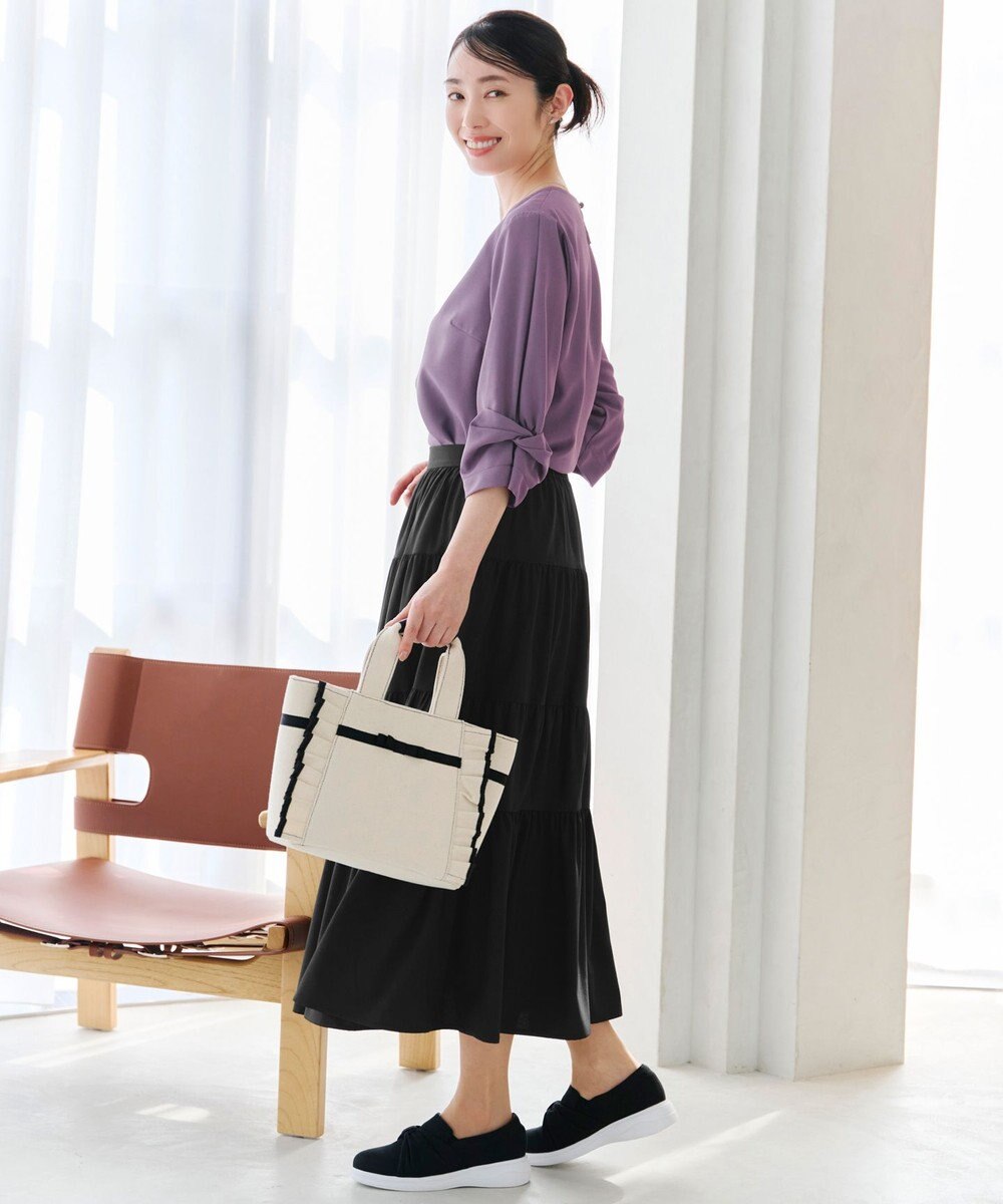 Tiaclasse 【洗える】ねじりリボン袖ブラウス 