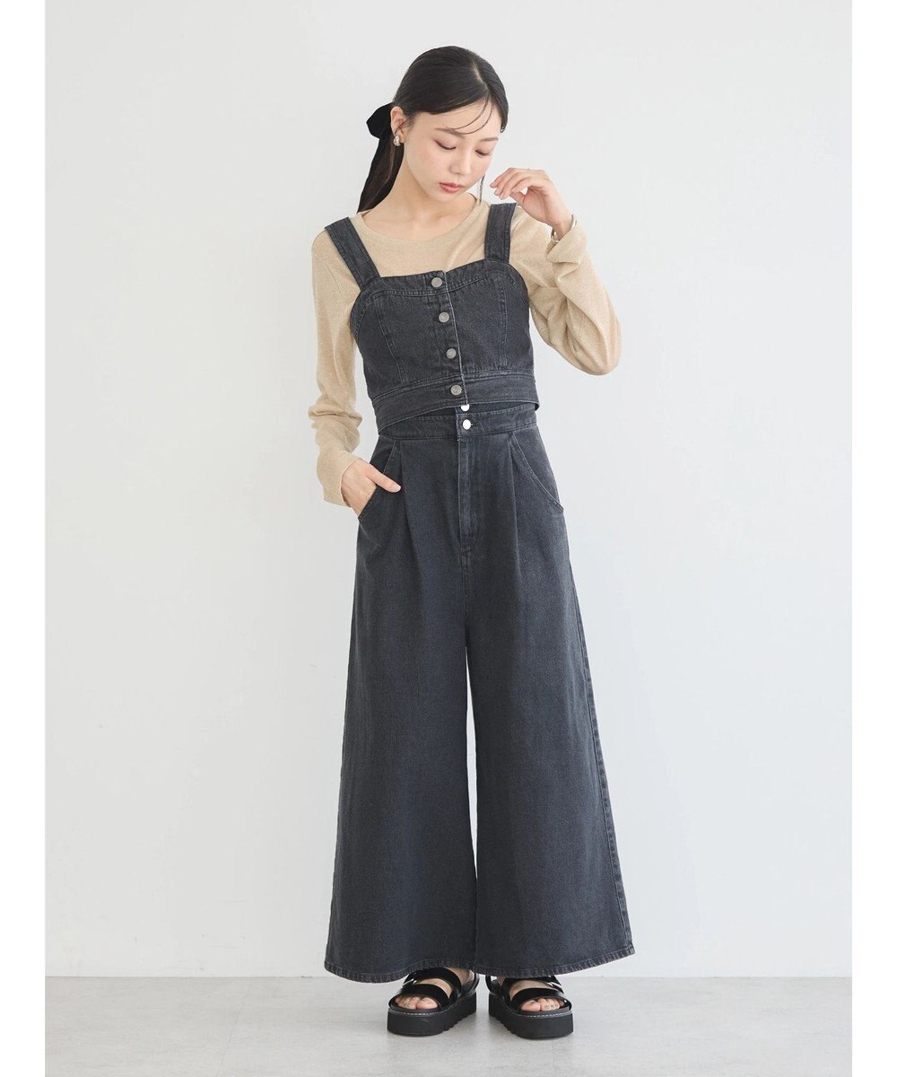 earth music&ecology ダブルベルトデザインワイドパンツ 