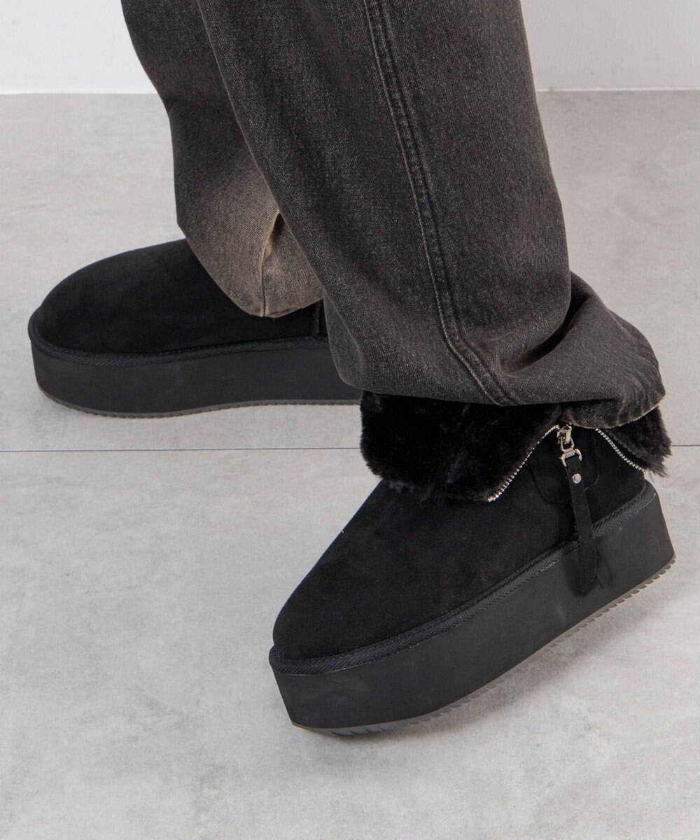 WEGO 【暖かい】折り返し厚底Fムートンブーツ 