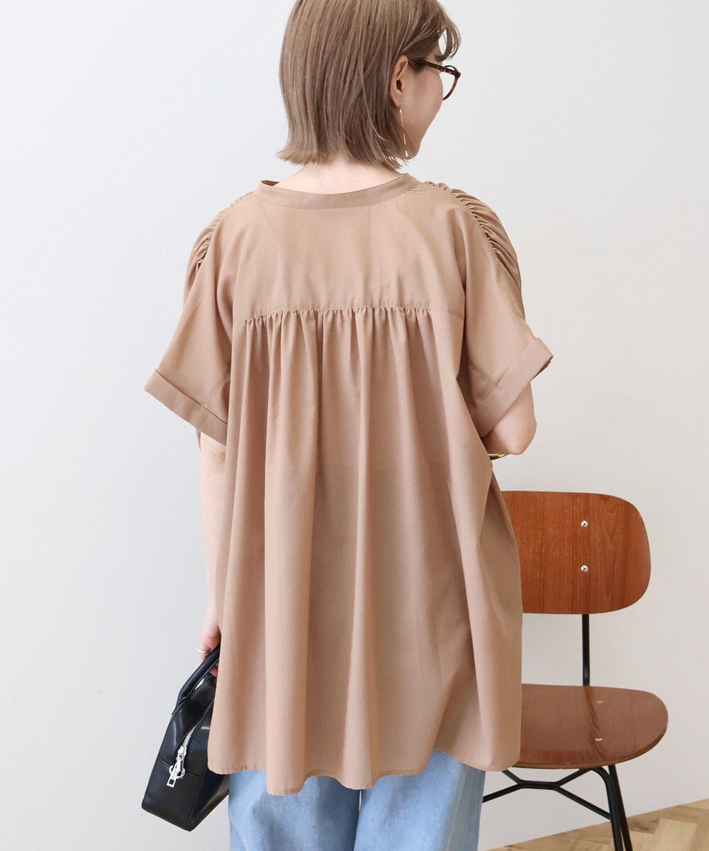 AMERICAN HOLIC 【予約】【WEB限定】イージーケア+接触冷感 フレンチスリーブギャザーシャツ 