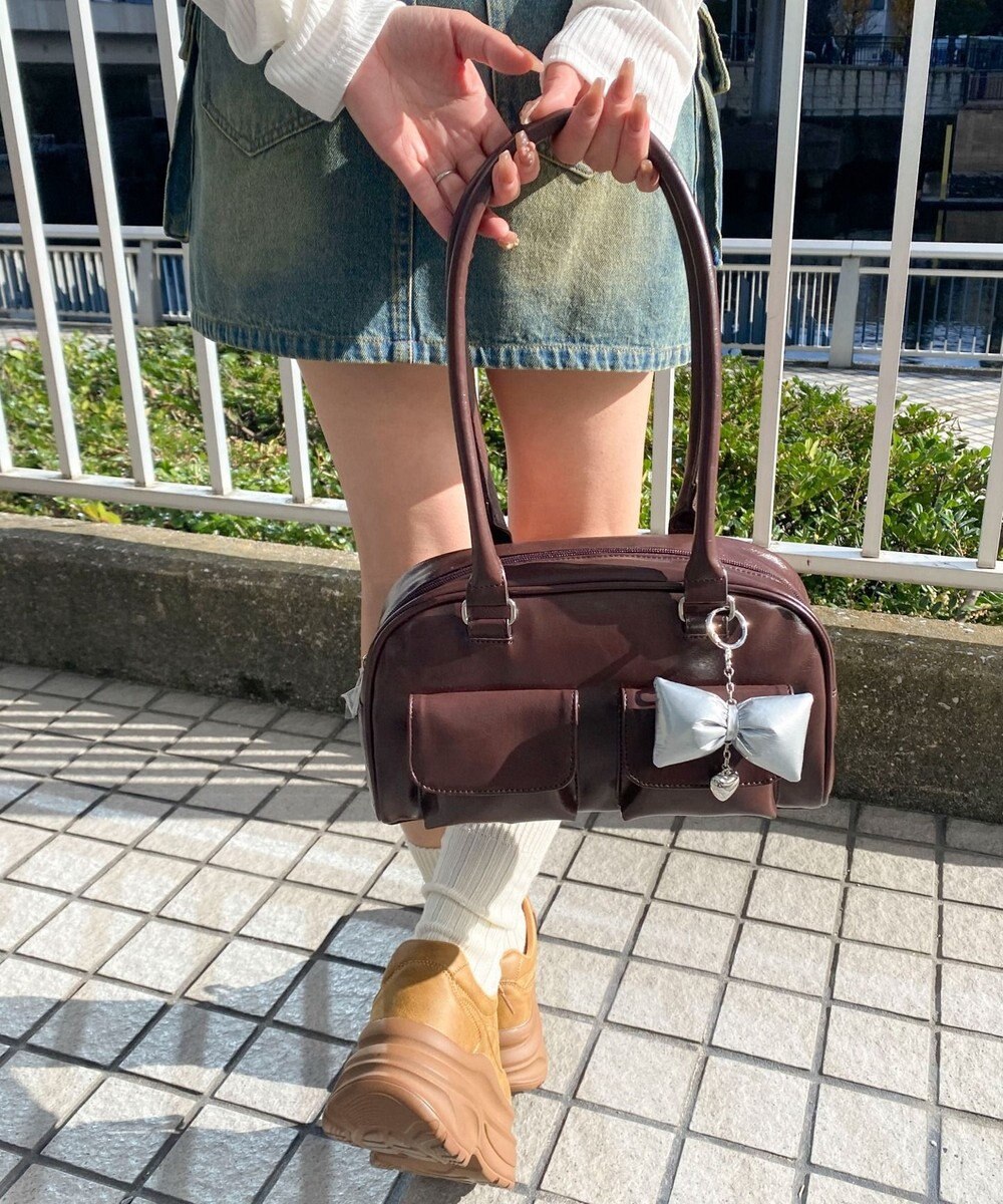 WEGO チャーム付きボストンバッグ 