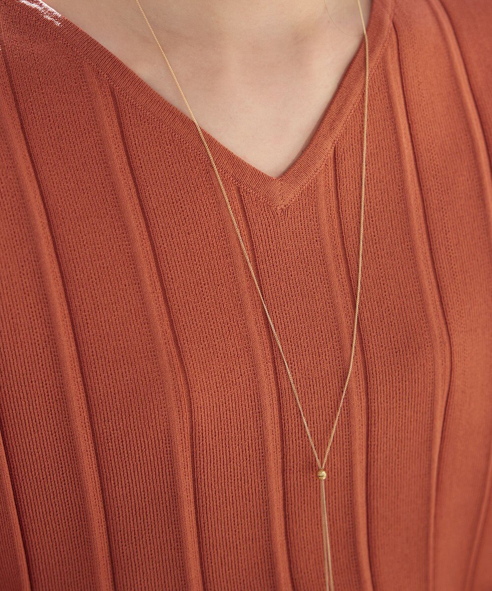 Tiaclasse 【洗える】プリーツ編みVネックニットトップス 