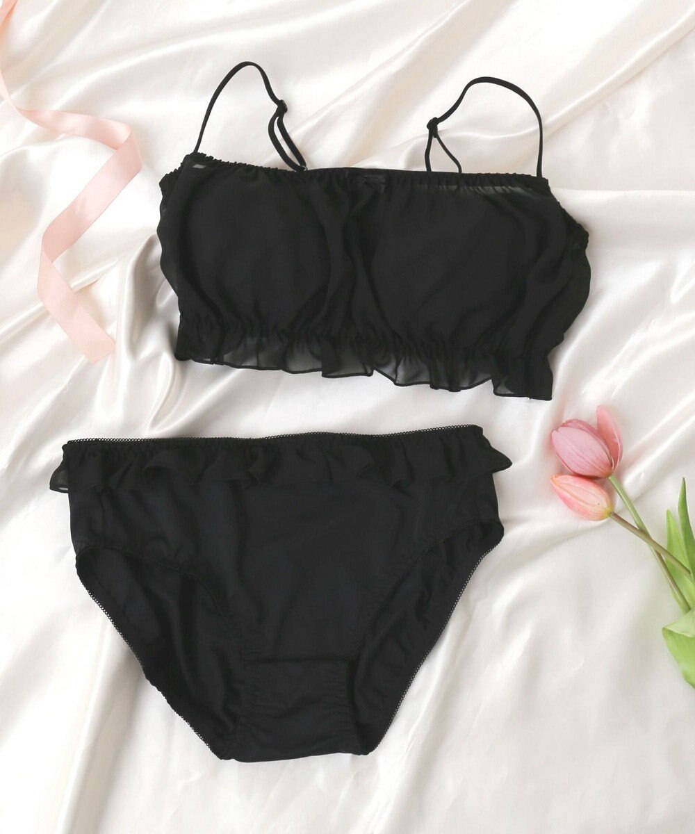 WEGO 【ブラトップ＆ショーツセット】Liliane　Ciel　シフォンフリル 