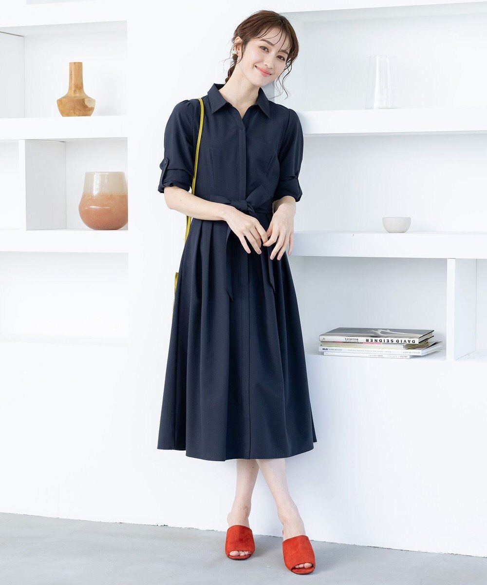 Tiaclasse 【洗える】シャツワンピース 
