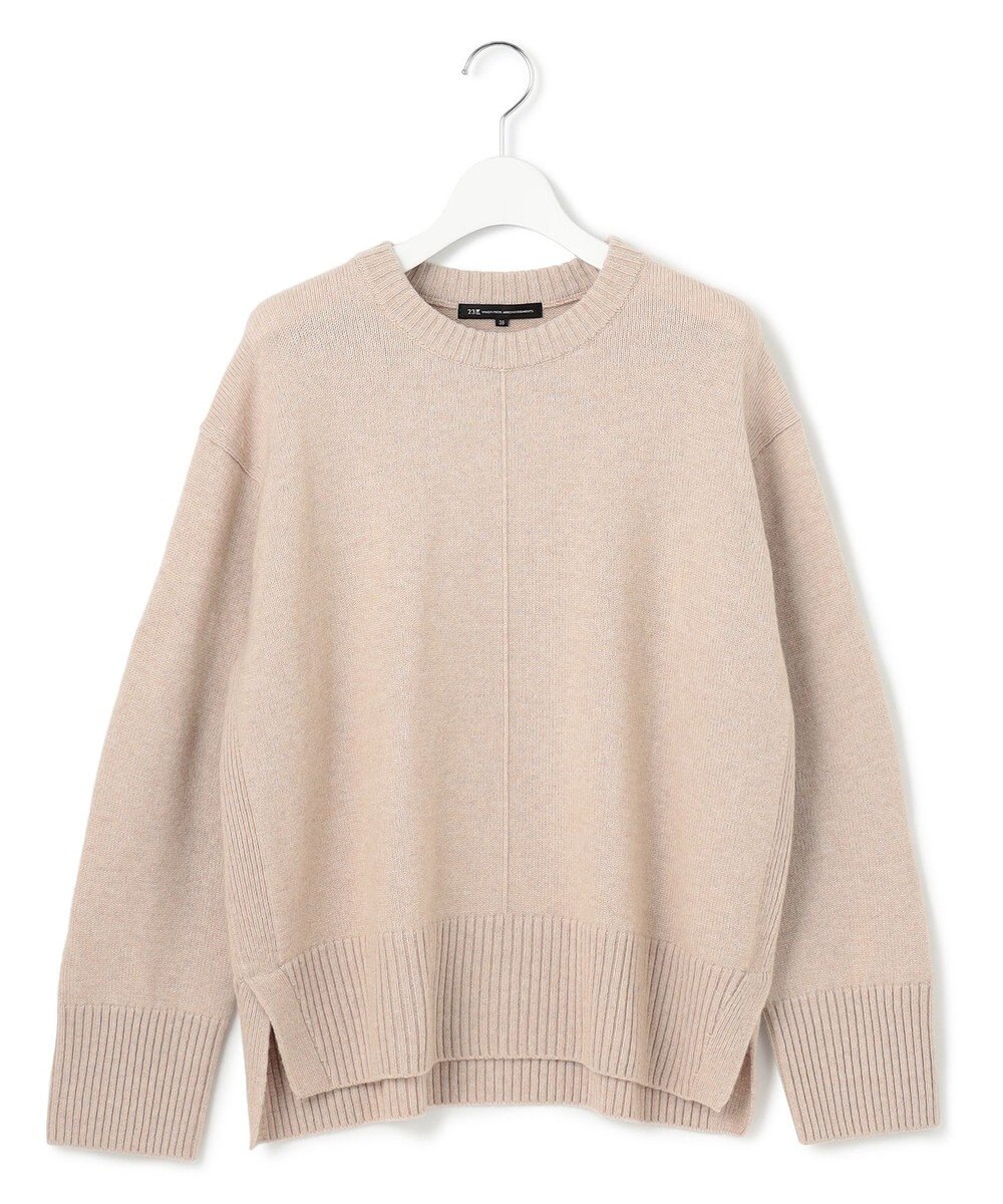 23区 【洗える】カシミヤブレンド クルーネック ニット 
