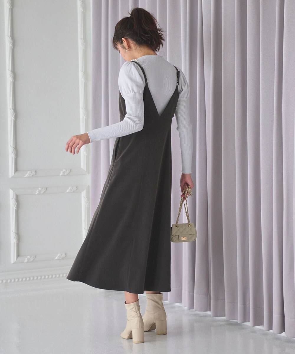 Feroux 【2WAY】パールストラップベロア ジャンスカ 