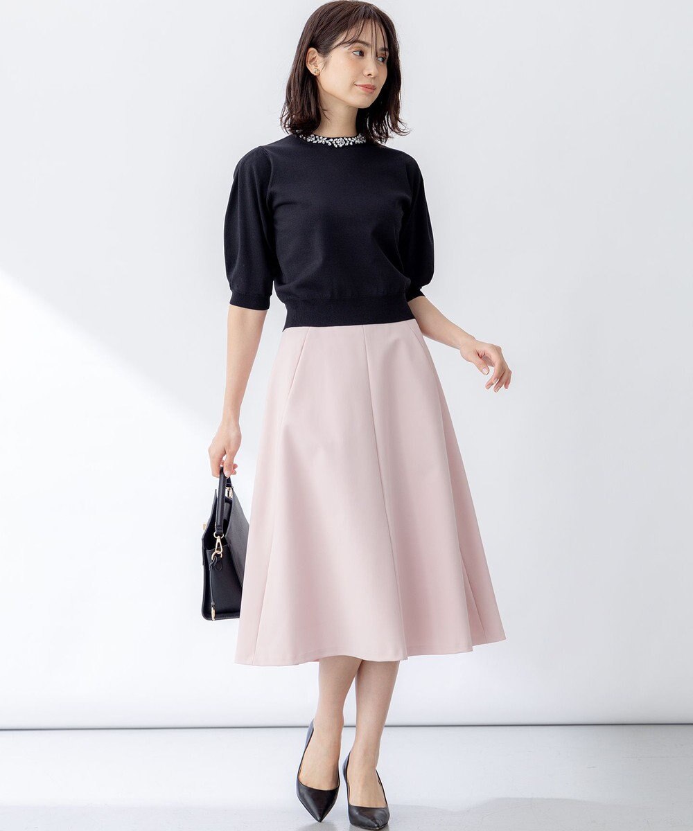 組曲 S 【WEB限定】ビジューパフスリーブ ニット 