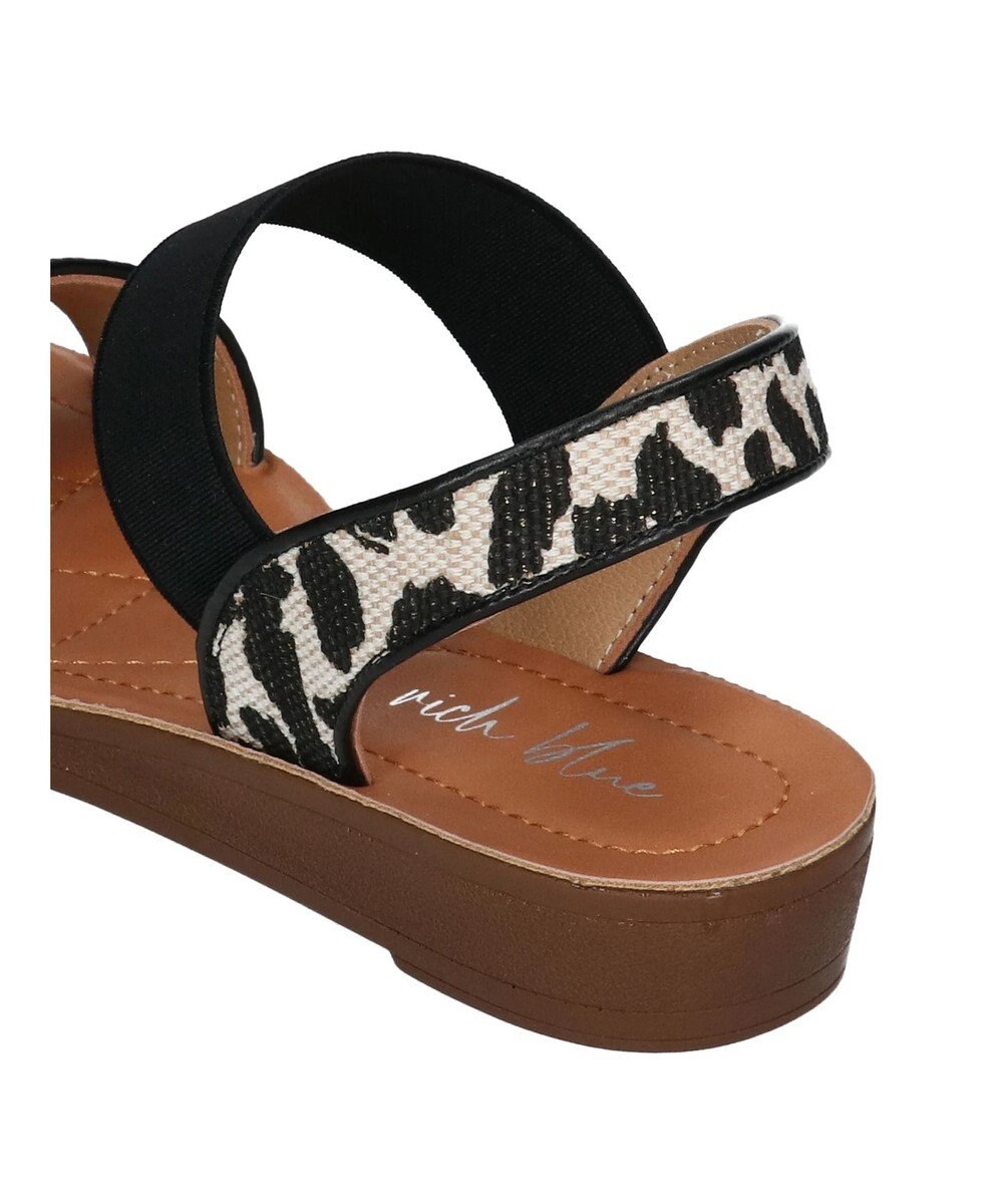 Green Parks ・ｒｉｃｈ　ｂｌｕｅ　雑材ゴムストラップサンダル 