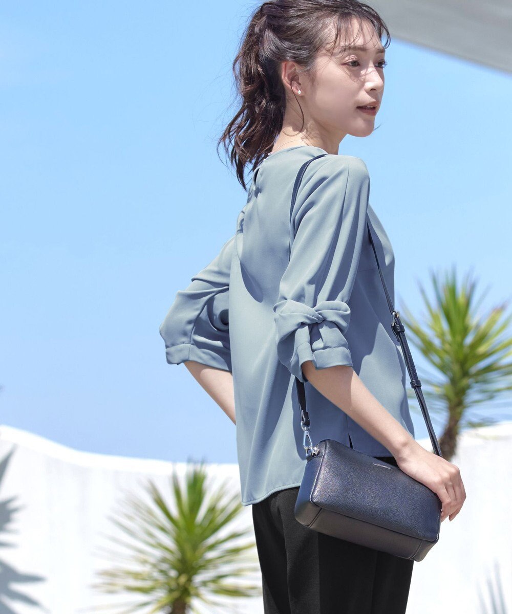 Tiaclasse 【洗える】ねじりリボン袖ブラウス 