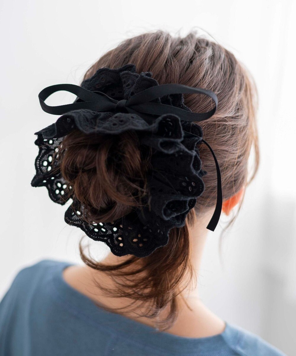 WEGO Lリボン付きレースシュシュ 