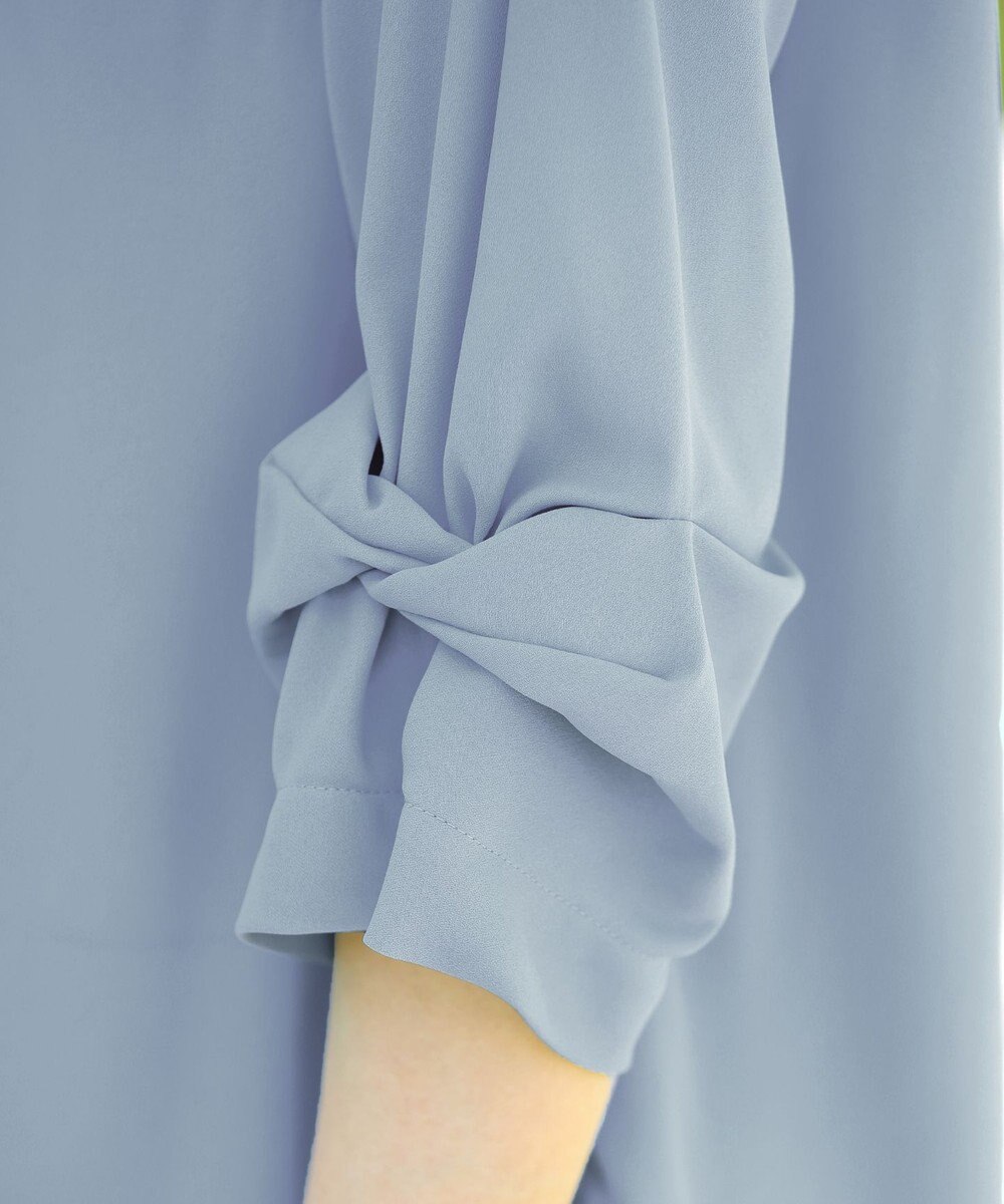 Tiaclasse 【洗える】ねじりリボン袖ブラウス 