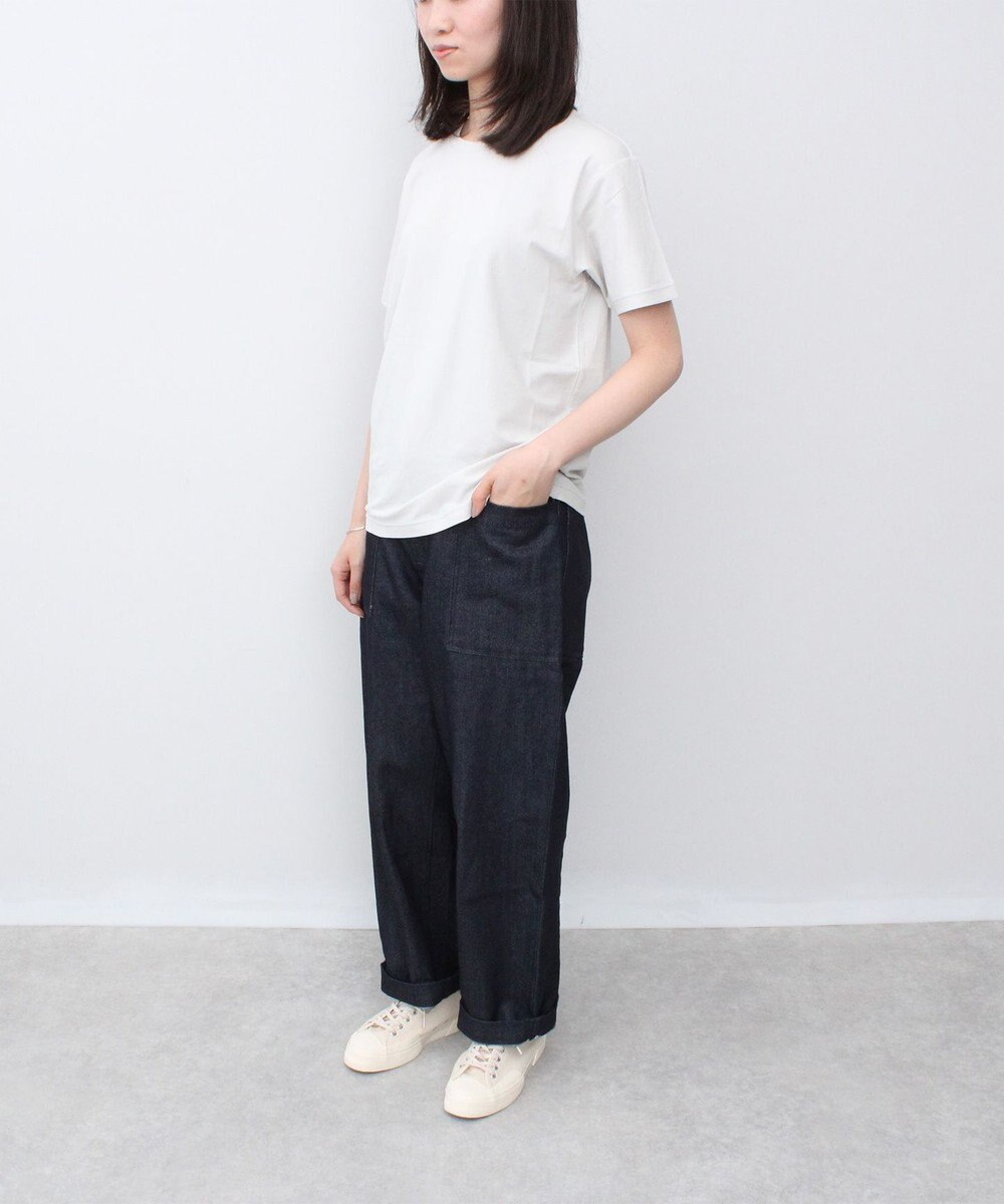 WHITE MAILS 【UNISEX】SPANDEX PAPER JERSEY CREW NECK Tシャツ 