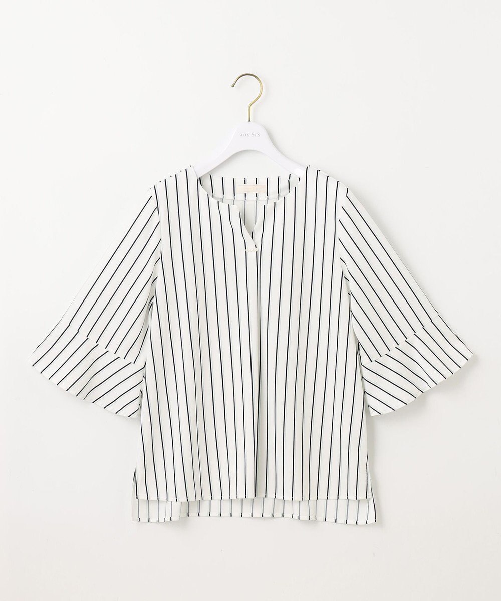 ANY SIS 【接触冷感・吸水速乾・UVケア】エアリードレープスムース 七分袖 ブラウス 