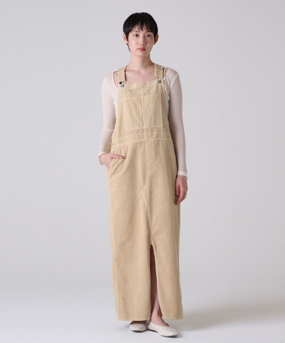 Ripo trenta anni 【洗える】CORDUROY JUMPER DRESS コーデュロイオーバーオール IVORY