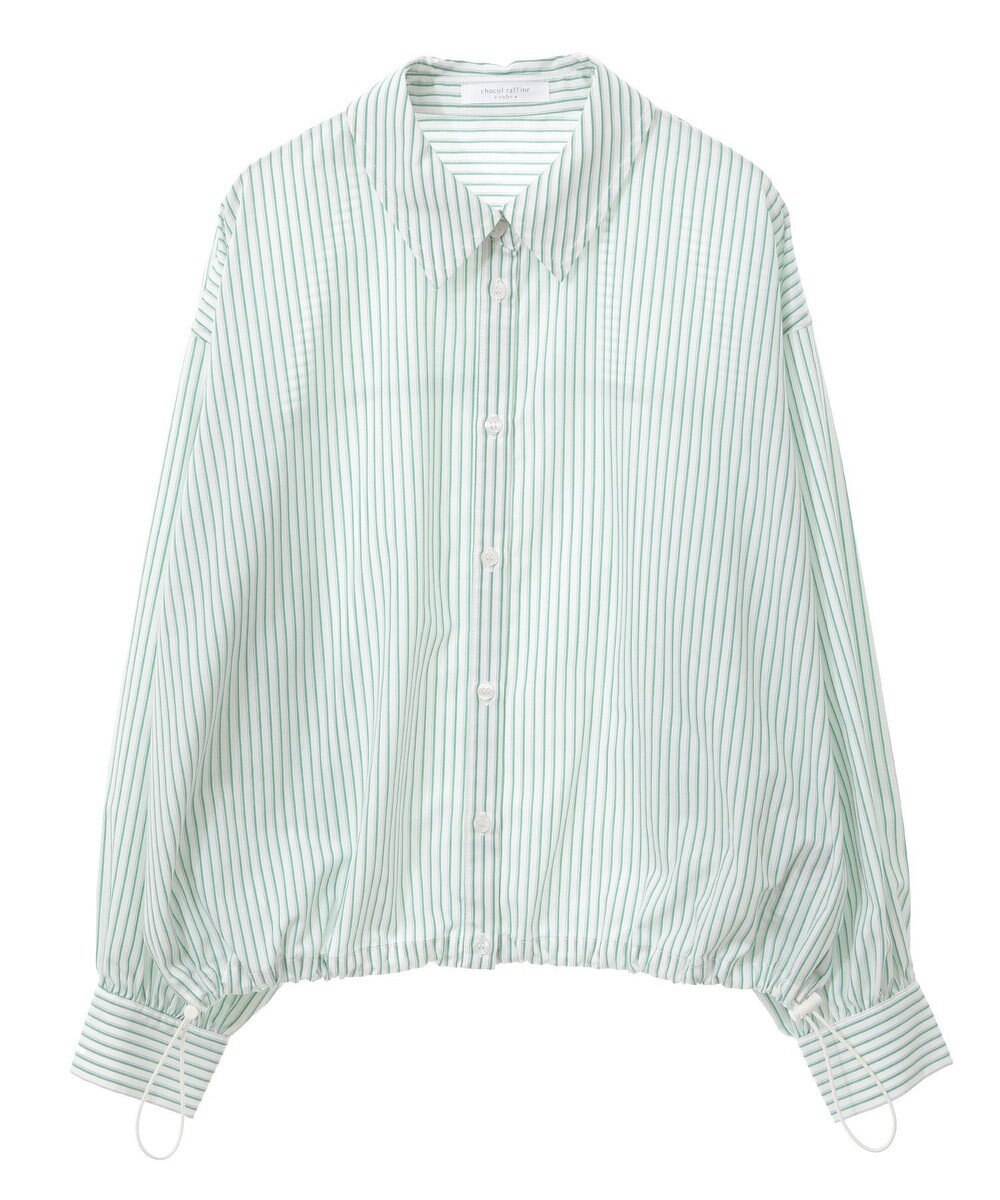 Green Parks イージーケア裾ドロストシャツ 