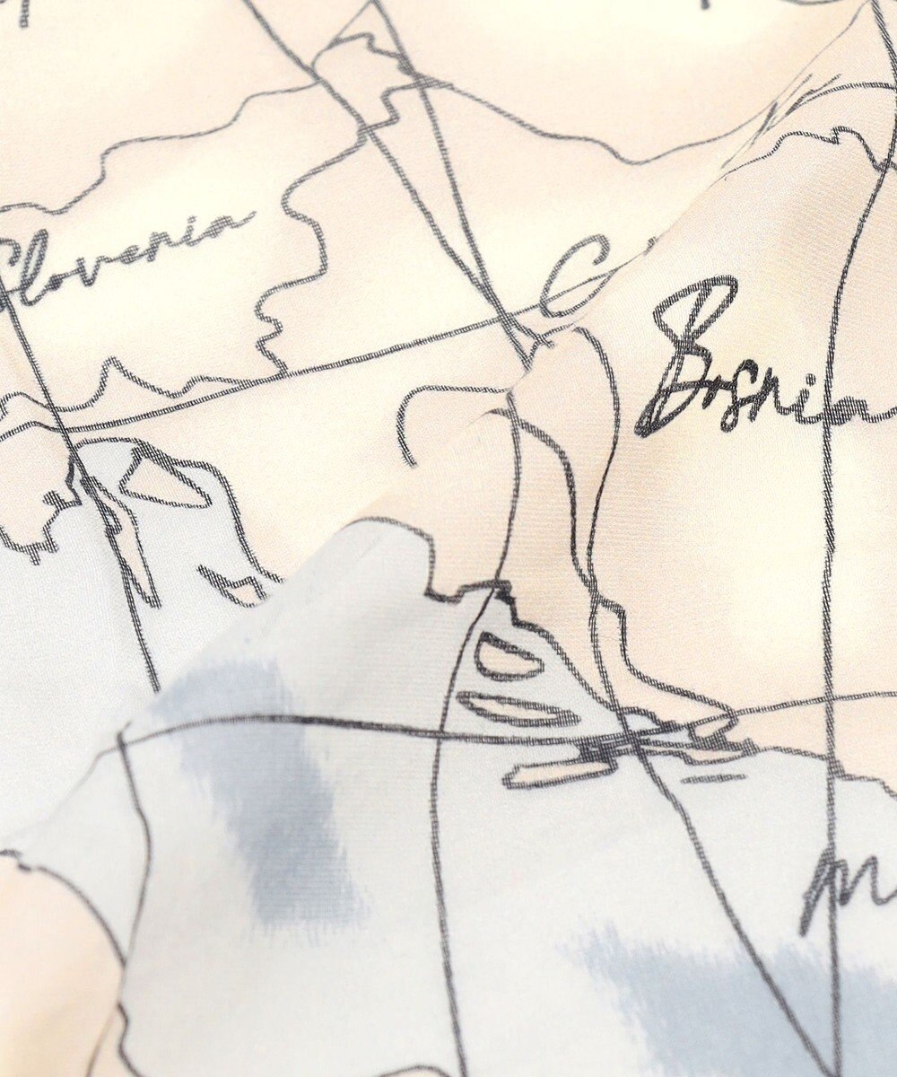 23区 【先行予約】コットンシルク マップ柄 ストール 