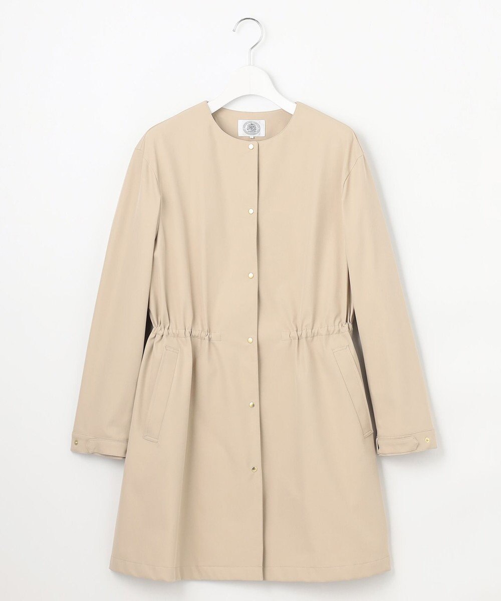 J.PRESS LADIES 【洗える・撥水】ドライツイルストレッチ ノーカラー コート 