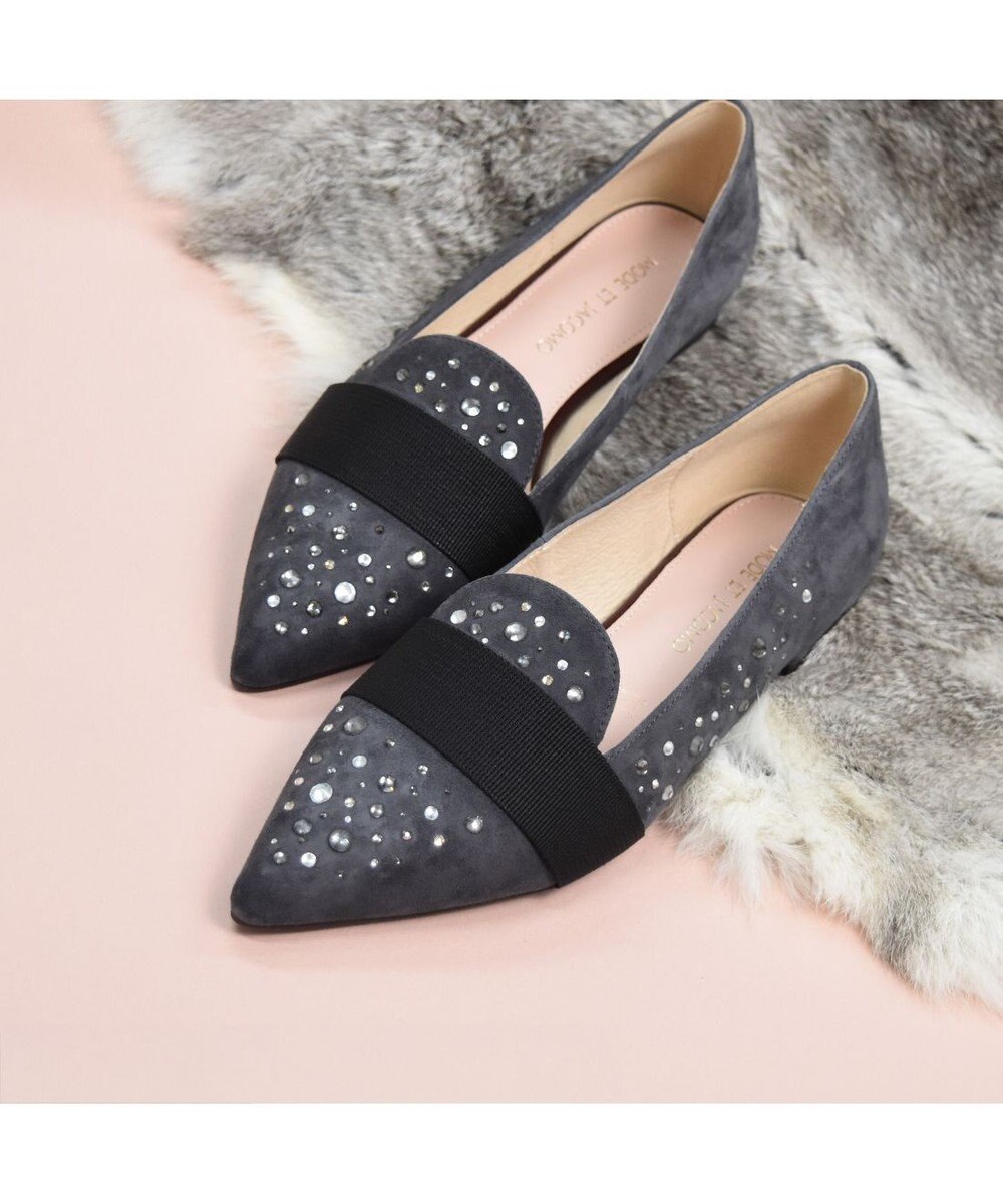 MODE ET JACOMO <MODE ET JACOMO>ラインストーン付きフラットパンプス 