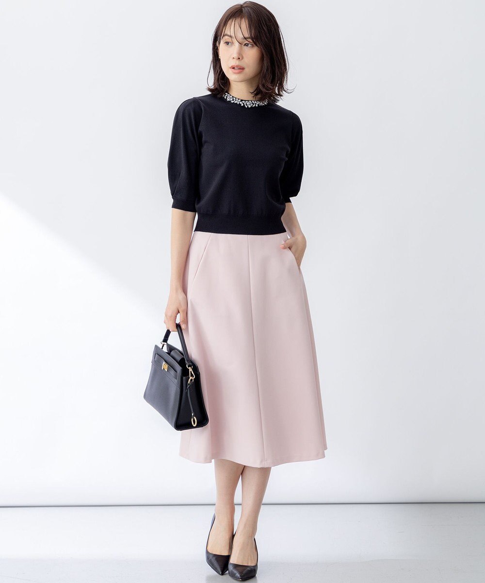 組曲 S 【WEB限定】ビジューパフスリーブ ニット 