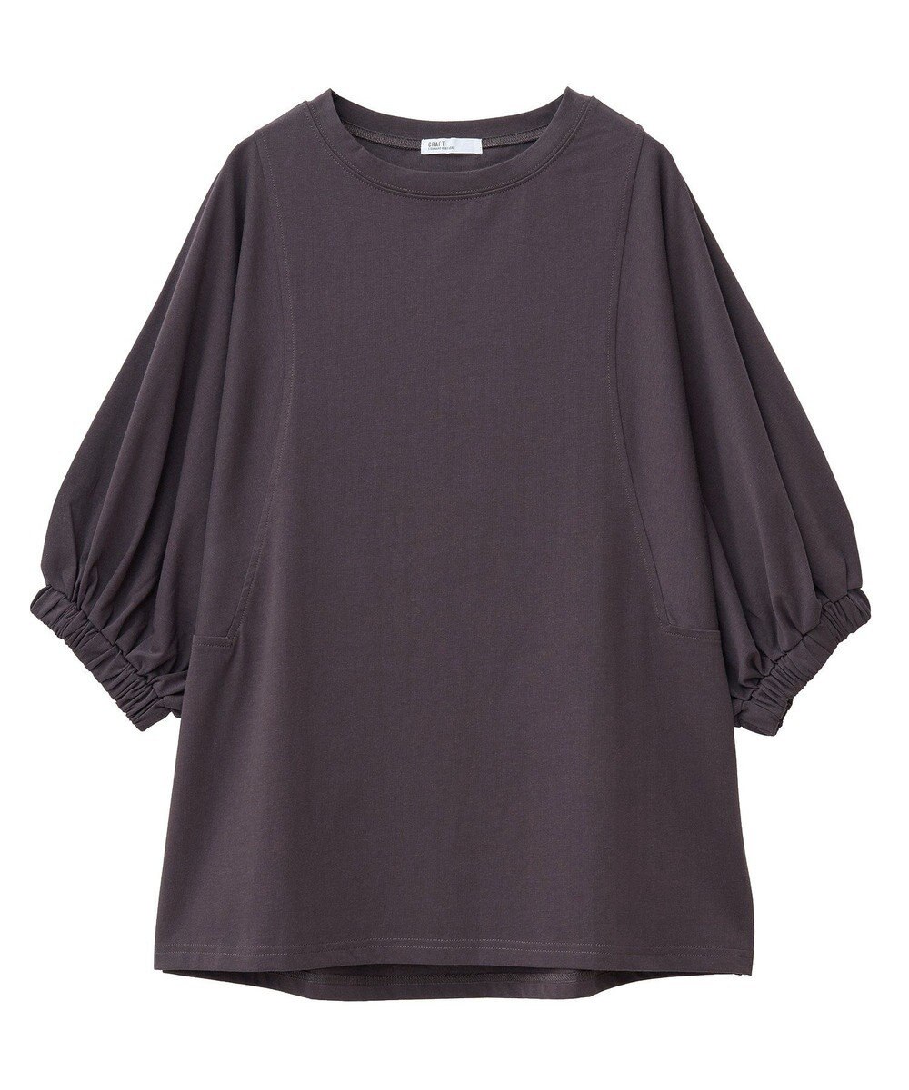 CRAFT STANDARD BOUTIQUE 接触冷感/UVカット スクエアボリュームスリーブプルオーバー 