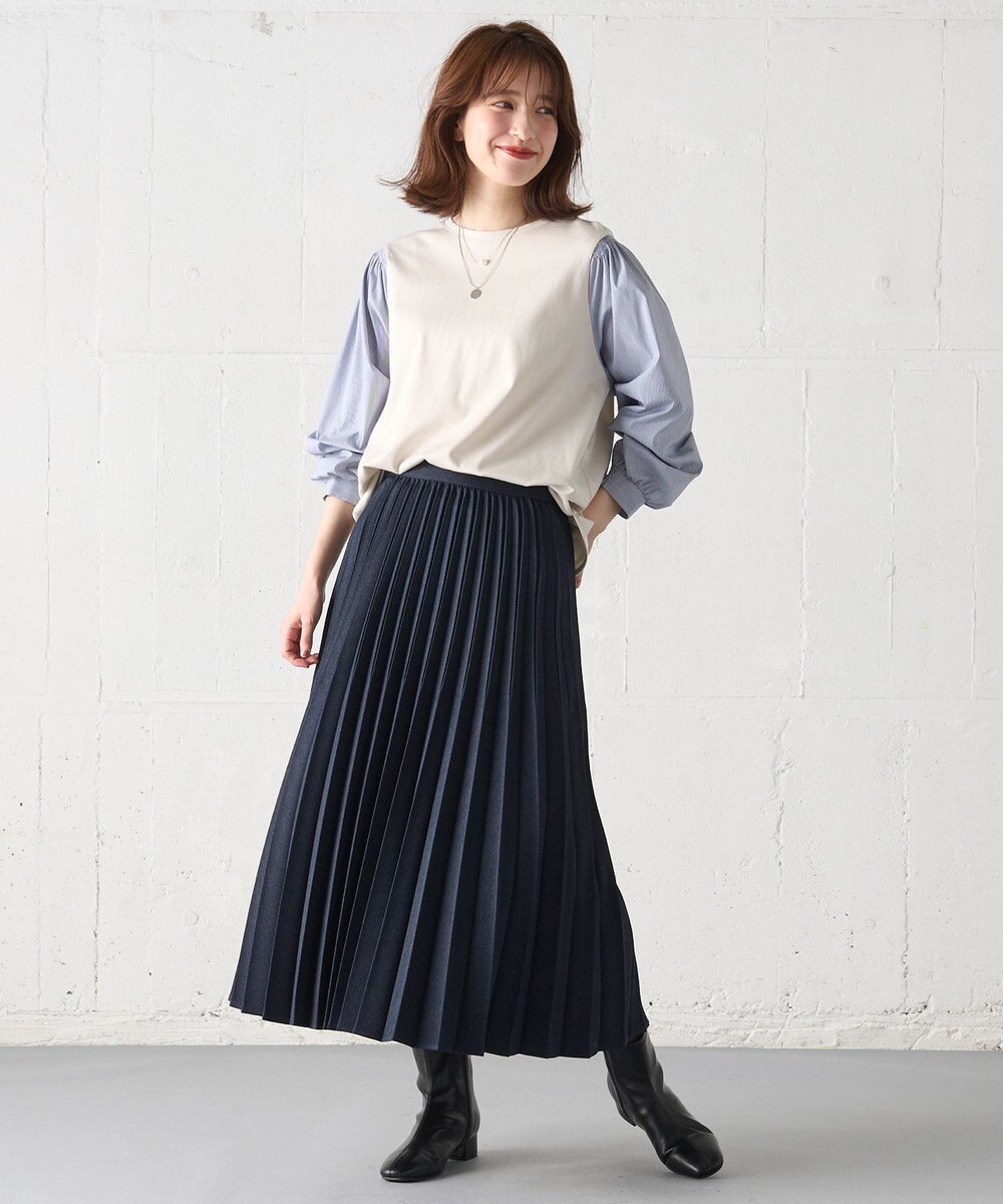 ANY L 【洗濯機可】着映えるシャーリングトップス 