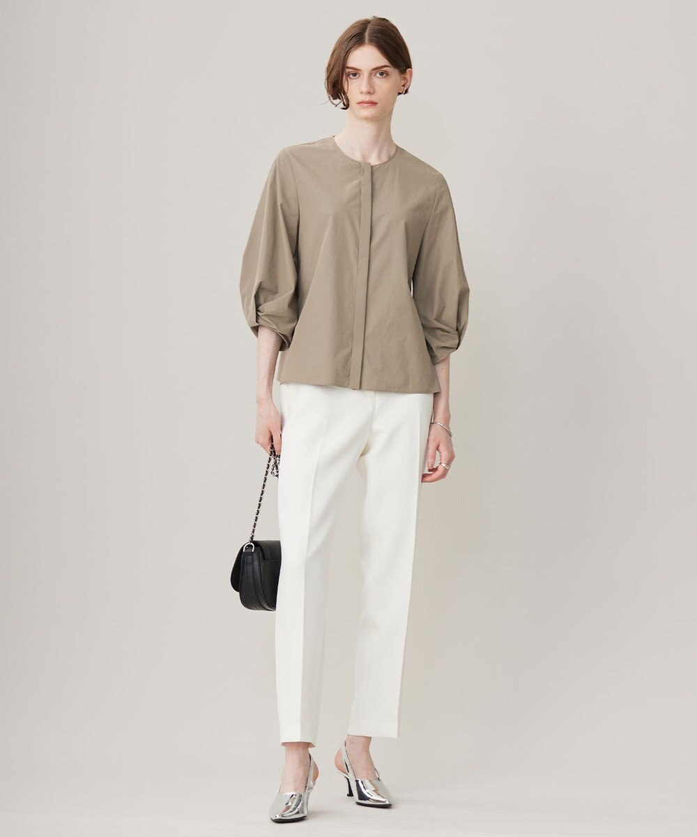 ICB 【洗える】 コットンナイロンタイプライター デザインブラウス 