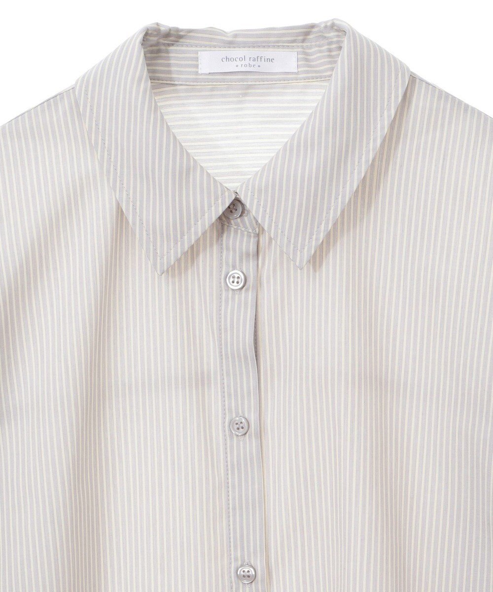 Green Parks イージーケア裾ドロストシャツ 