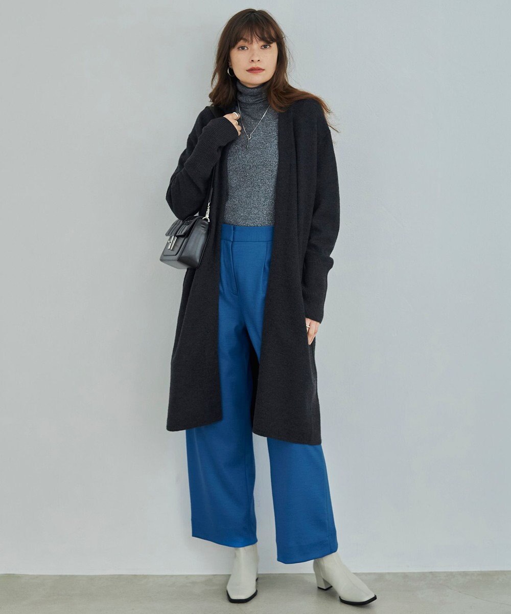 ICB 【洗える】 ウォッシャブルウールジャージー ワイドパンツ 