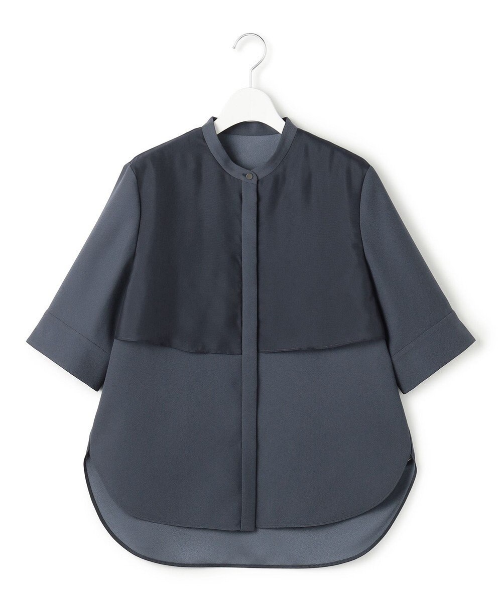 ICB L 【先行予約・WEB限定カラーあり】 FluidBackSatin バンドカラーシャツ 