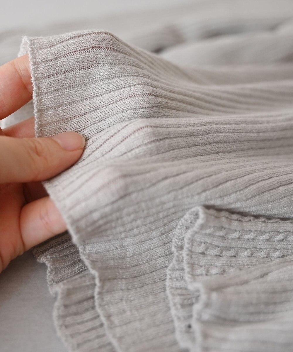 muuc 〈高品質シルク＆スーピマ超長綿〉〈洗えるニット〉〈通年着られる〉袖口模様編み プルオーバー 