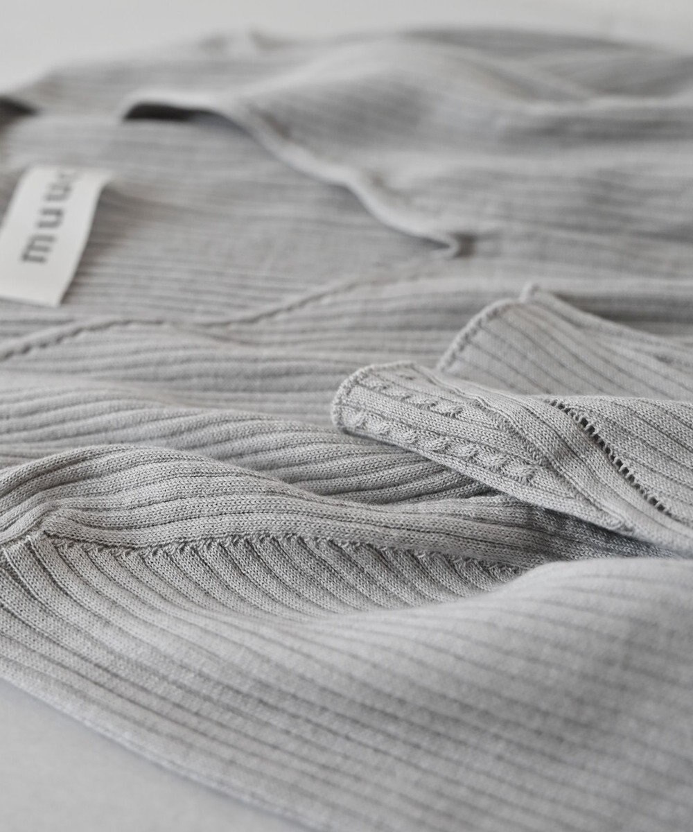 muuc 〈高品質シルク＆スーピマ超長綿〉〈洗えるニット〉〈通年着られる〉袖口模様編み プルオーバー 