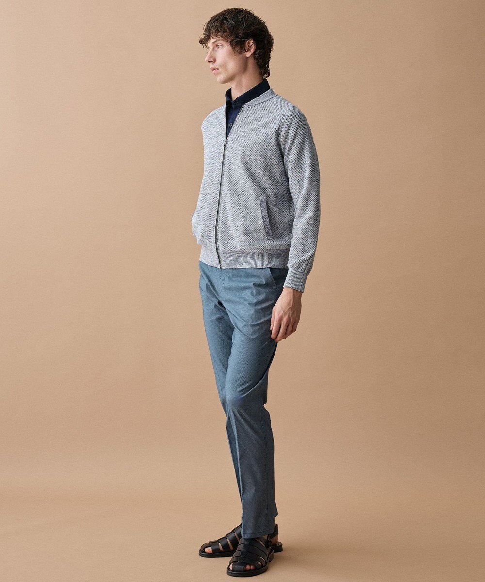 JOSEPH ABBOUD 【イタリア糸×エコ素材・通気性・軽量】スラブギマ×和紙 ニット ブルゾン 