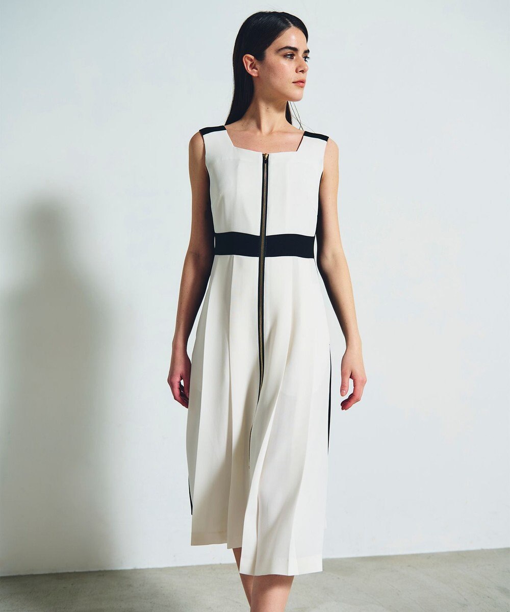 GRACE CONTINENTAL ラインバイカラードレス 