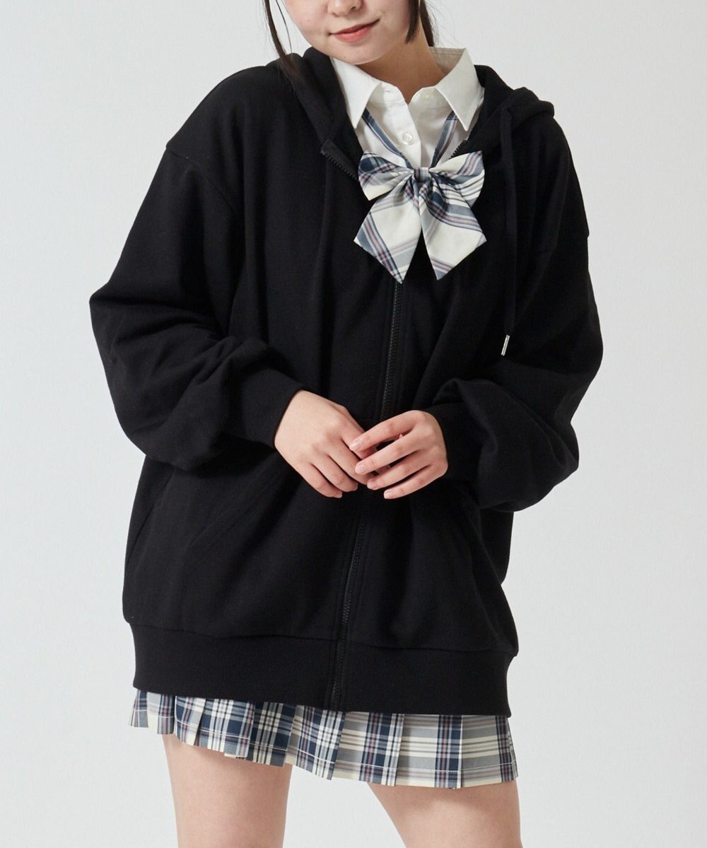 WEGO 【SCHOOLITEM】ルーズフィットジップパーカー 