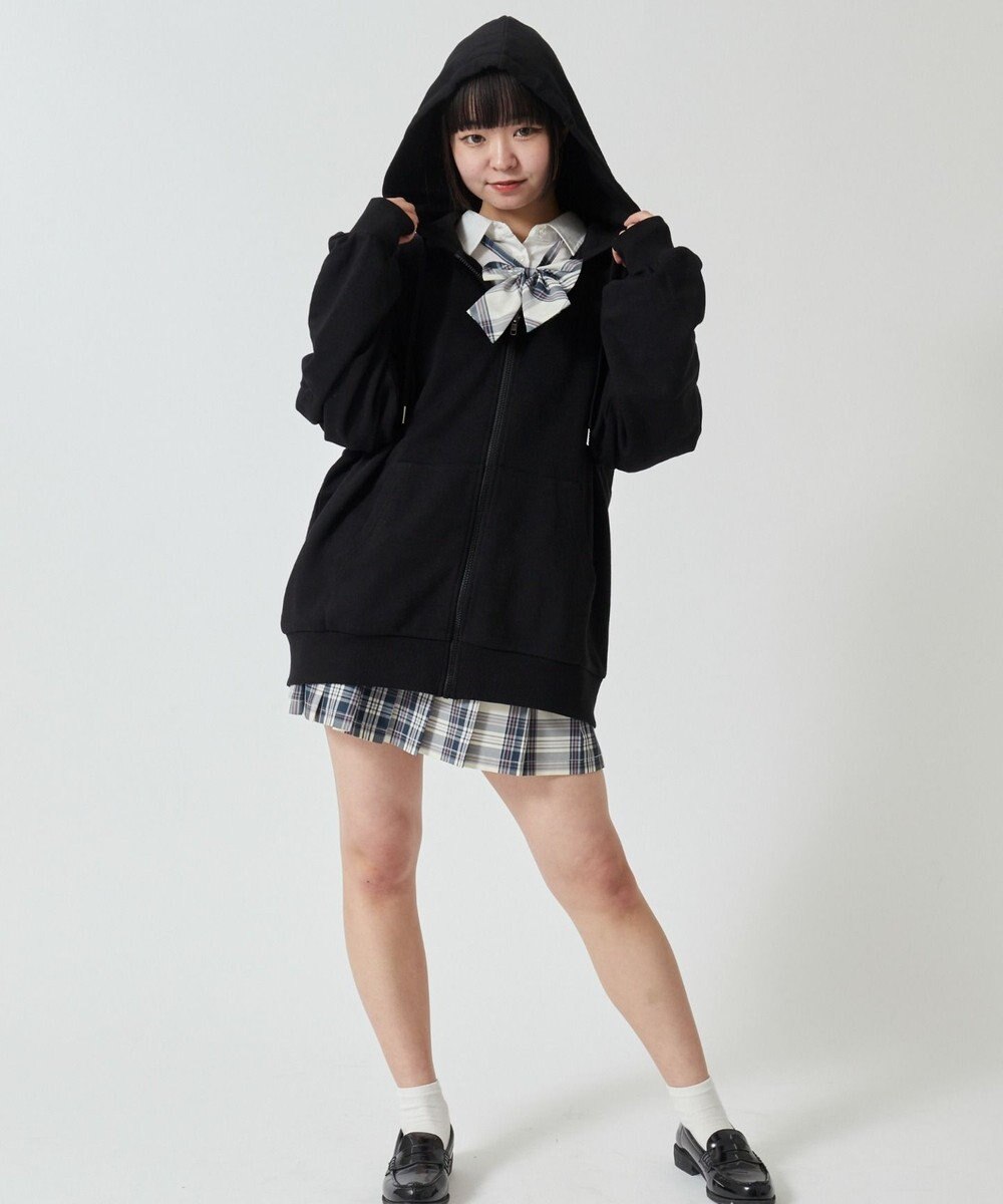 WEGO 【SCHOOLITEM】ルーズフィットジップパーカー 