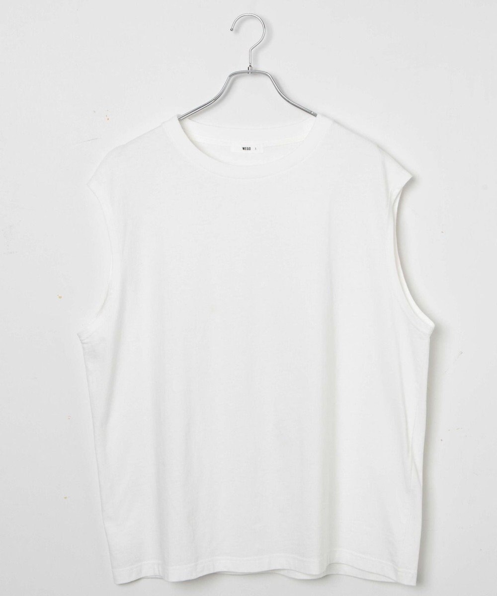 WEGO 【5色3サイズ展開/ユニセックス着用ITEM/洗える/綿100%】スリーブレスコットンT 