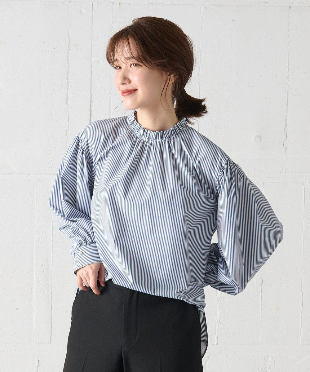 ANY L 【UVカット/抗菌防臭/速乾】エニィファンクション　フリルモックブラウス 